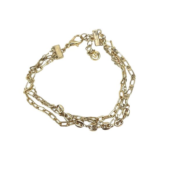 Liz Claiborne Elegant Gold-Tone Multi Strand Chain Bracelet With Lobster Clasp E - Picture 2 of 7